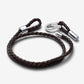 Pulsera Leather Negra Cierre Mosquetón Colección 2025 PD44