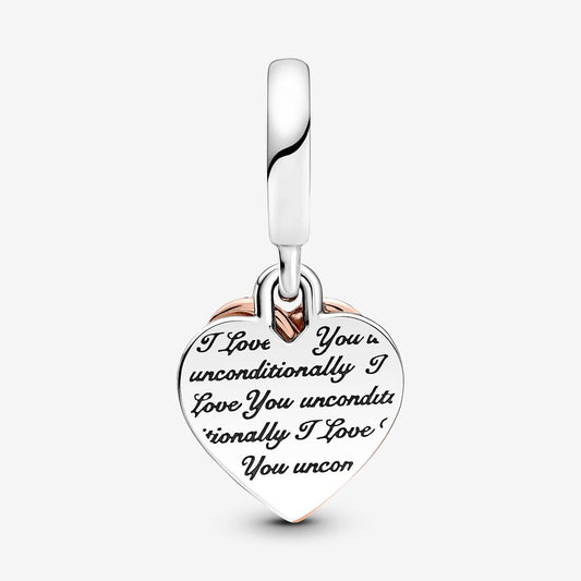 Charm Doble Corazon Con Leyenda CH291