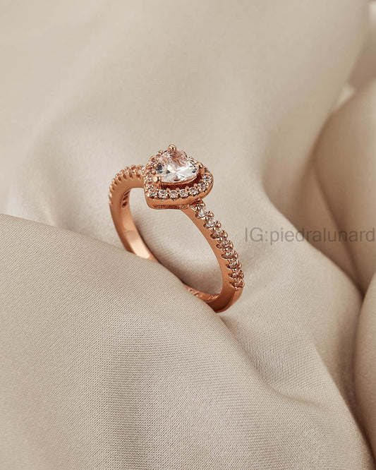 Anillo Corazón rose gold Rose con circonita AR13