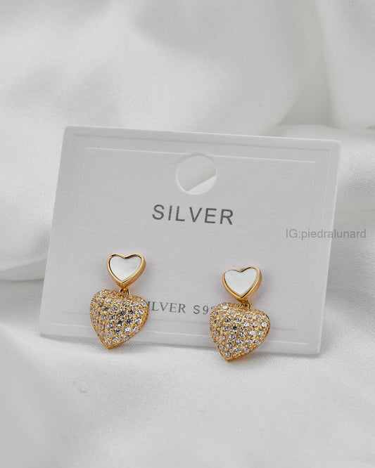 Aretes doble corazon A04