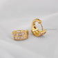 Aretes baño de oro dorado doble con circonitas A83