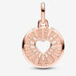 Charm Corazón Rose Gold, Negro y blanco CH07