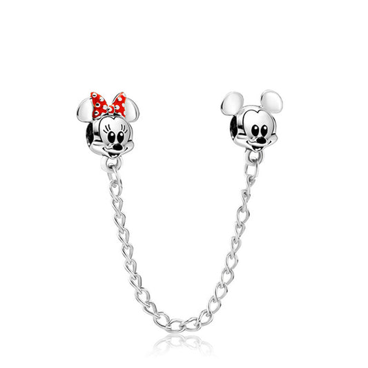 Cadena de seguridad Minnie y Mickey moñito rojo CH621