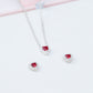 Set Cadena y aretes corazon rojo CPP6