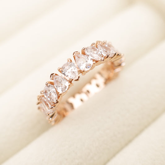 Anillo Rose Gold y circonitas grandes AR04