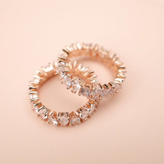 Anillo Rose Gold y circonitas grandes AR04