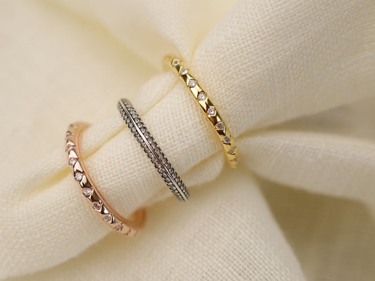 Anillo Triple apilable en Gold, Silver "Liso" y Rose Gold AR11