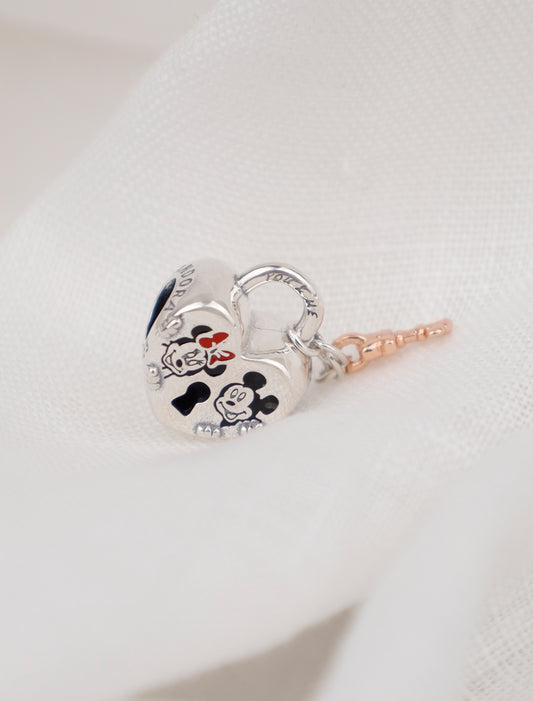 Corazón con llave Mickey y Minnie CH131