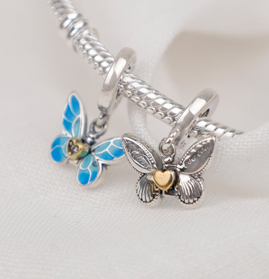 Mariposa azul en murano degradado - Believe you can - Cree que puedes CH25