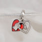 Charm Corazón cerradura con llave CH145