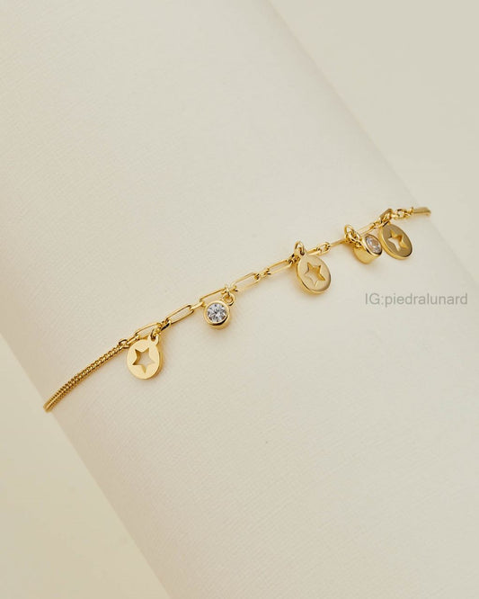 Pulsera  estrellas y circonita PG03