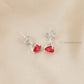 Set Cadena y aretes corazon rojo CPP6