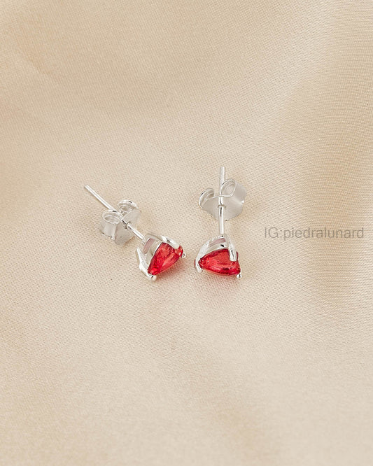 Set Cadena y aretes corazon rojo CPP6