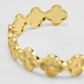 Pulsera Rígida Abierta Dorada Troquelada Baño De Oro PB04