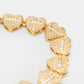 Pulsera Baño De Oro Corazon Full Ice PB01