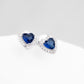 Set cadena y aretes corazón Azul CPP5