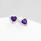 Set cadena y aretes corazón morado CPP01