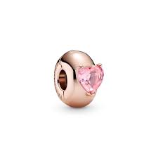 Clip rose gold corazon rosa CH11