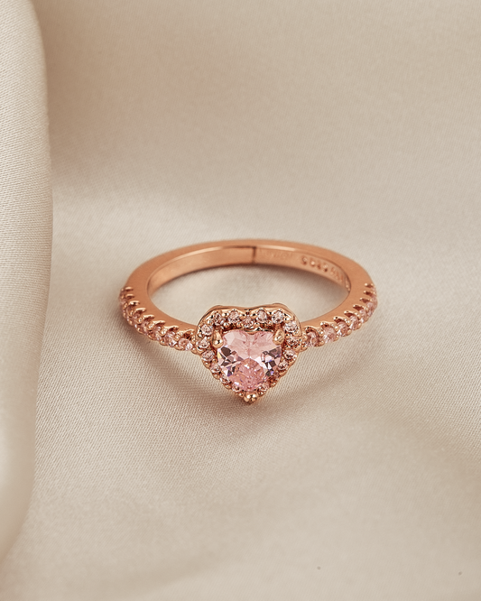 Anillo con circonita rosada Rose Gold AR09